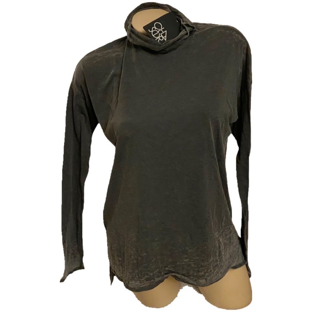 Chaser Vintage Grey Turtleneck Top Medium NWT New